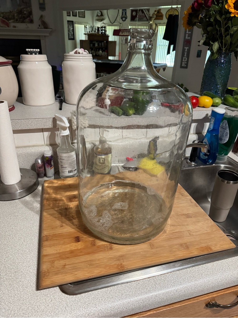 Large Clear Glass Carboy Jug - Vintage Style